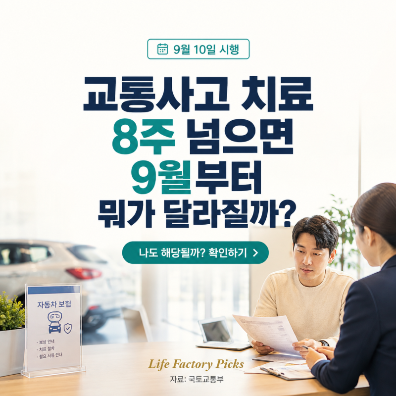 교통사고 8주룰 9월 시행, 나도 해당될까