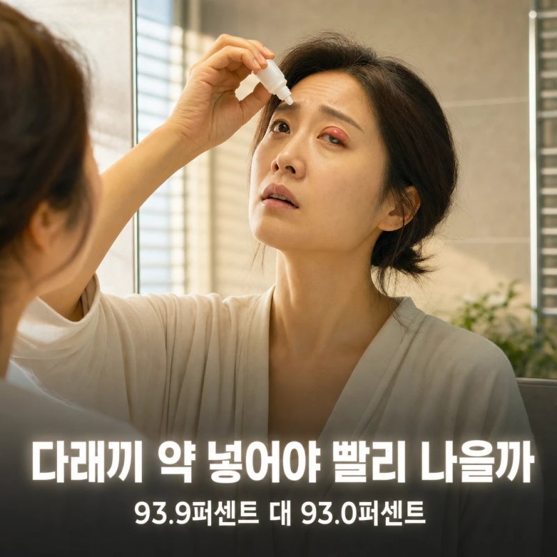다래끼 나는 이유와 약 — 안 넣어도 93.9%가 나았습니다