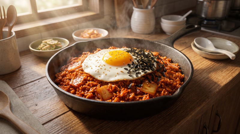 초간단 15분 완성! 감칠맛 폭발 돼지고기 김치볶음밥 황금레시피