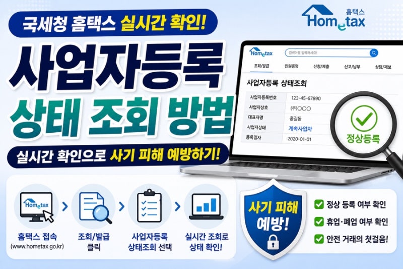 사업자등록 상태 조회 방법 국세청 홈택스 실시간 확인으로 사기 피해 예방하기