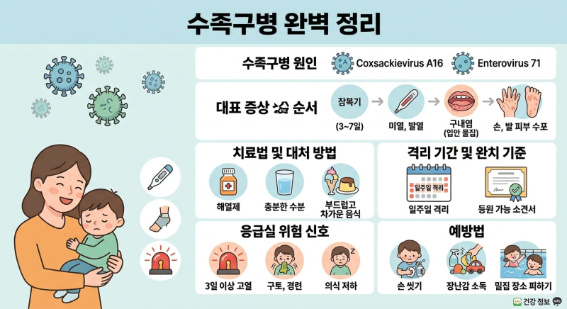 수족구병 원인부터 초기 증상, 치료법, 격리 기간까지 완벽 정리!
