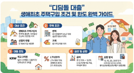 [청년 자립] 디딤돌 대출 생애최초 주택구입 조건 및 한도 완벽 가이드