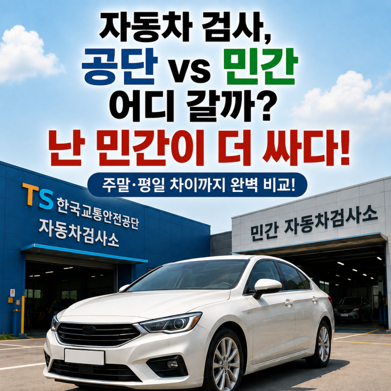 자동차 검사소 어디갈까?, 공단 vs 민간? 난 민간이 더 싸다