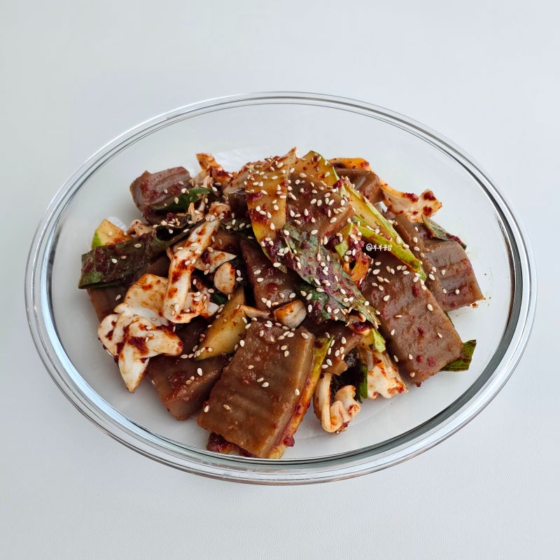 도토리묵무침 레시피 양념장 만들기 도토리묵 데치기 요리