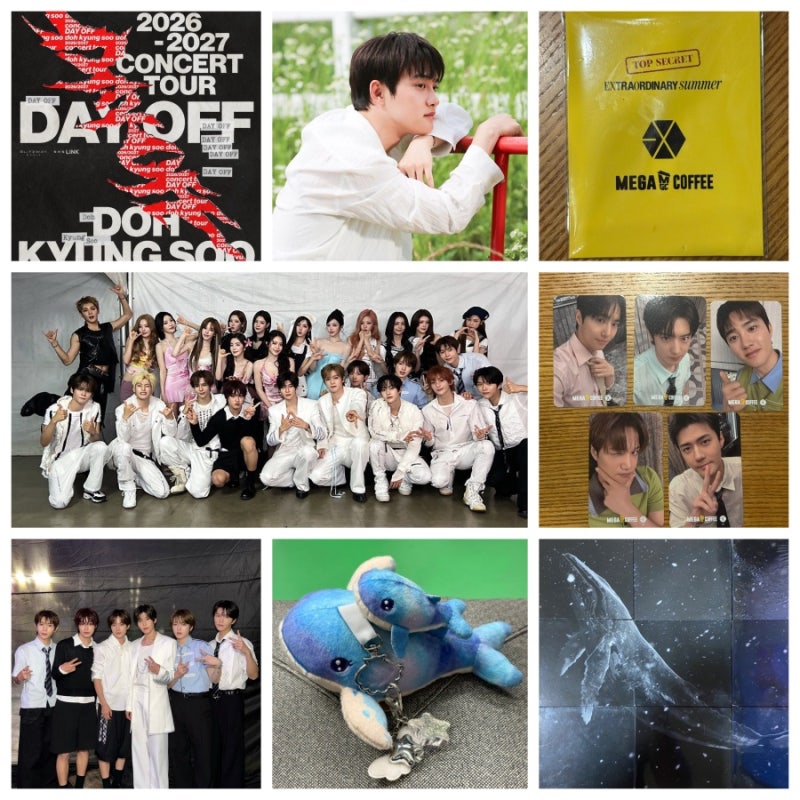 [SMTown] 458. 도경수 데이오프 콘서트, 메가커피 엑소포카와 엔시티위시 굿즈 & SBS 가요대전 썸....