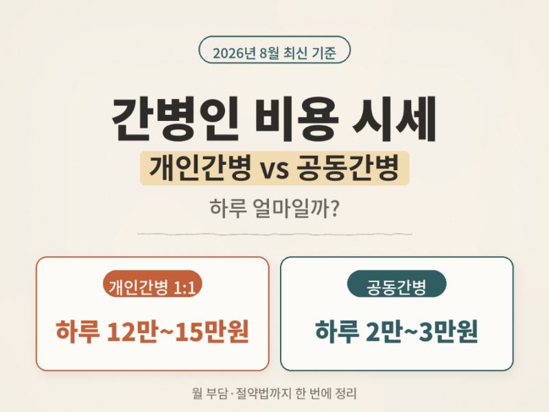 간병인 비용 시세 총정리 | 개인간병 vs 공동간병 하루 얼마?