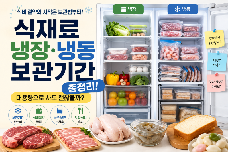 식재료 냉장·냉동 보관기간 총정리! 대용량으로 사도 괜찮을까?