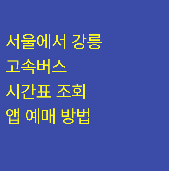 서울경부에서 강릉 고속버스 시간표 비교 및 티머니GO 모바일 발권 가이드