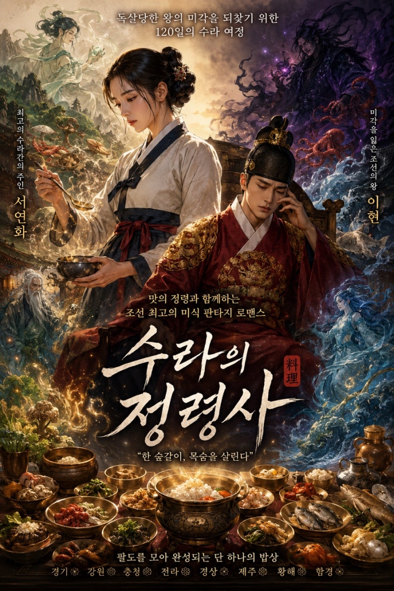 웹소설 수라의 정령사 (조선 미식 로맨스 판타지)