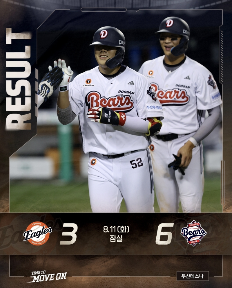 [⚾️두산베어스⚾️] 08.11 경기 리뷰 : 곽빈 10K 무실점 & 박준순 극적 결승 3점포!(KBO 신기록 ....