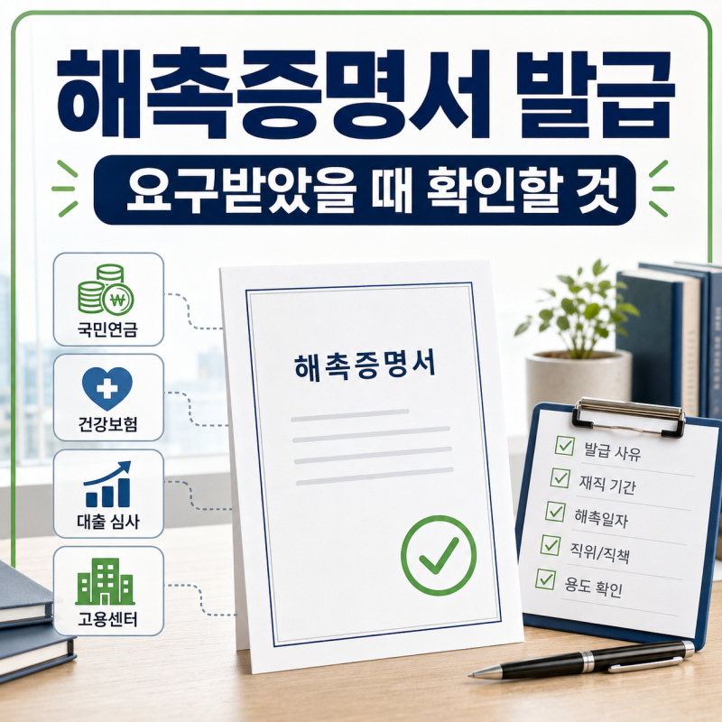 해촉증명서 발급, 국민연금 건강보험 대출심사에서 요구받았을 때 확인할 것 (샘플양식문서 ....