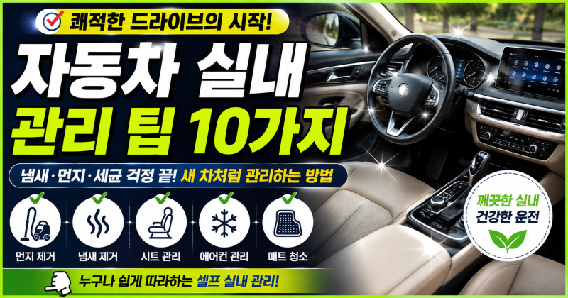 자동차 실내 관리 팁, 새 차처럼 깨끗하게 유지하는 10가지 방법