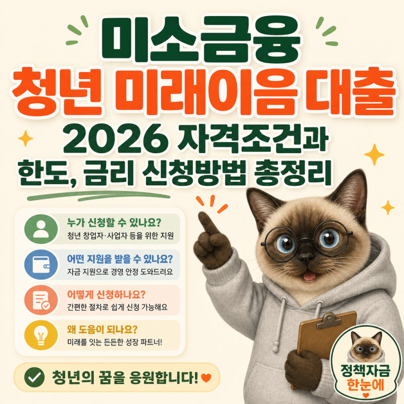 미소금융 청년 미래이음 대출 2026 자격조건과 한도, 금리 신청방법 총정리