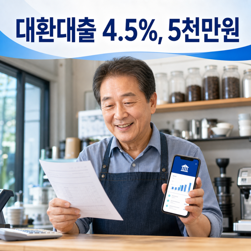 소상공인 정책자금 대환대출 연 4.5% 전환, 5천만원까지 지원 조건