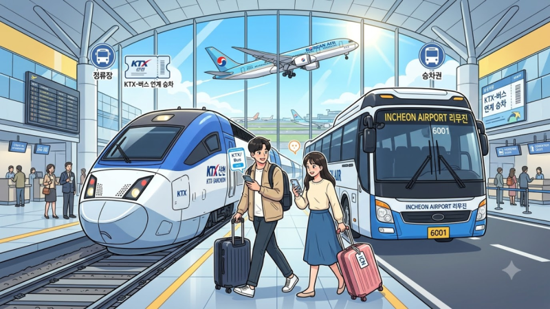 인천공항 KTX 연계 버스 승차권 예매 샌딩 서비스 타는곳 총정리