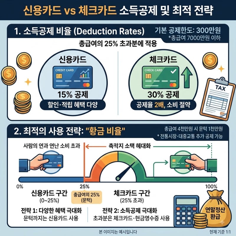 신용카드 체크카드 소득공제 비율과 최적의 사용 전략