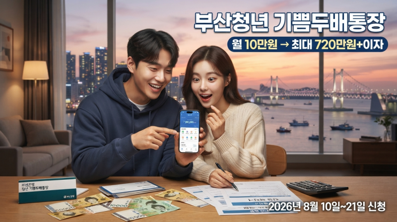 월 10만원 저축하면 최대 720만원+이자?｜2026 부산청년 기쁨두배통장 신청방법 총정리
