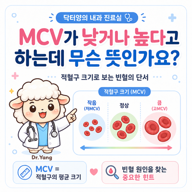 MCV가 낮거나 높다고 하는데 무슨 뜻인가요?
