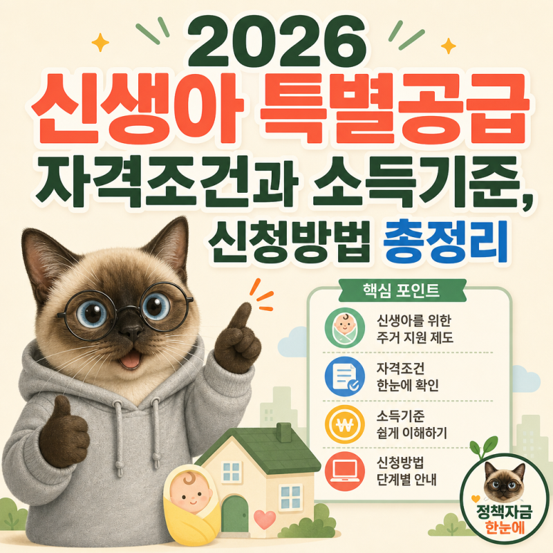 2026 신생아 특별공급 자격조건과 소득기준, 신청방법 총정리