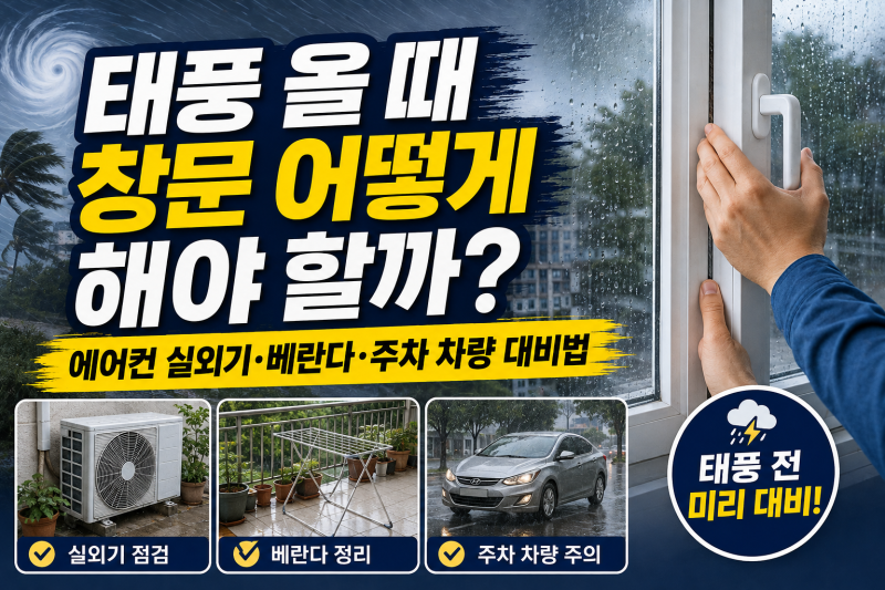 태풍 올 때 창문 어떻게 해야 할까?｜에어컨 실외기·베란다·주차 차량 대비법
