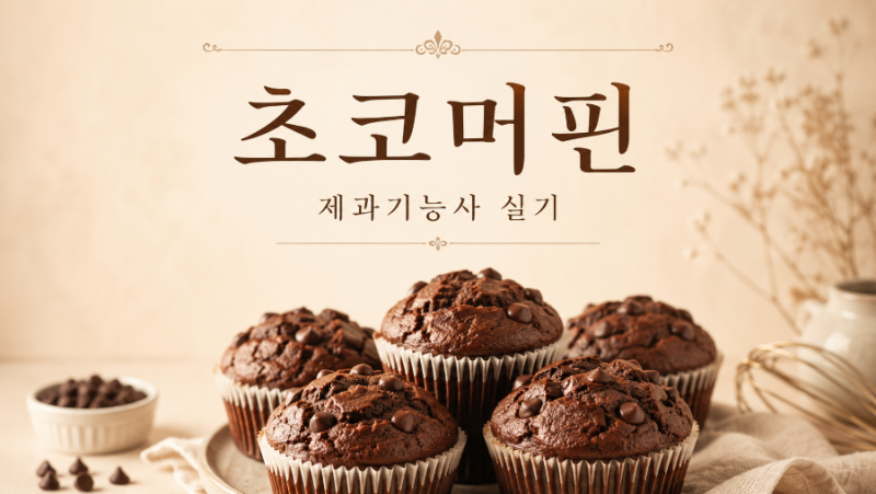 제과기능사 초코컵케이크 만들기｜초코머핀 실기 레시피, 공정, 시험 팁 정리