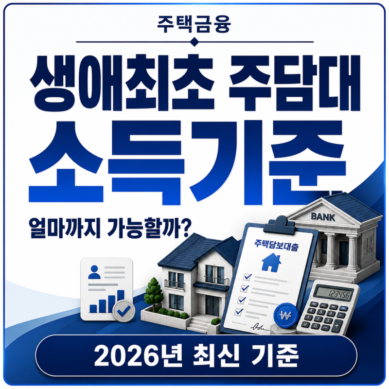생애최초 주담대 소득기준, 얼마까지 가능할까? (2026년 최신)