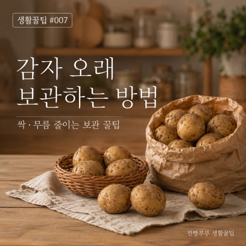 생활꿀팁 #007 | 감자 오래 보관하는 방법, 싹 안 나고 썩지 않게 보관하는 꿀팁