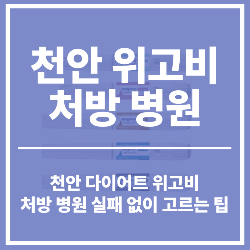 천안 다이어트 위고비 처방 병원 실패 없이 고르는 팁