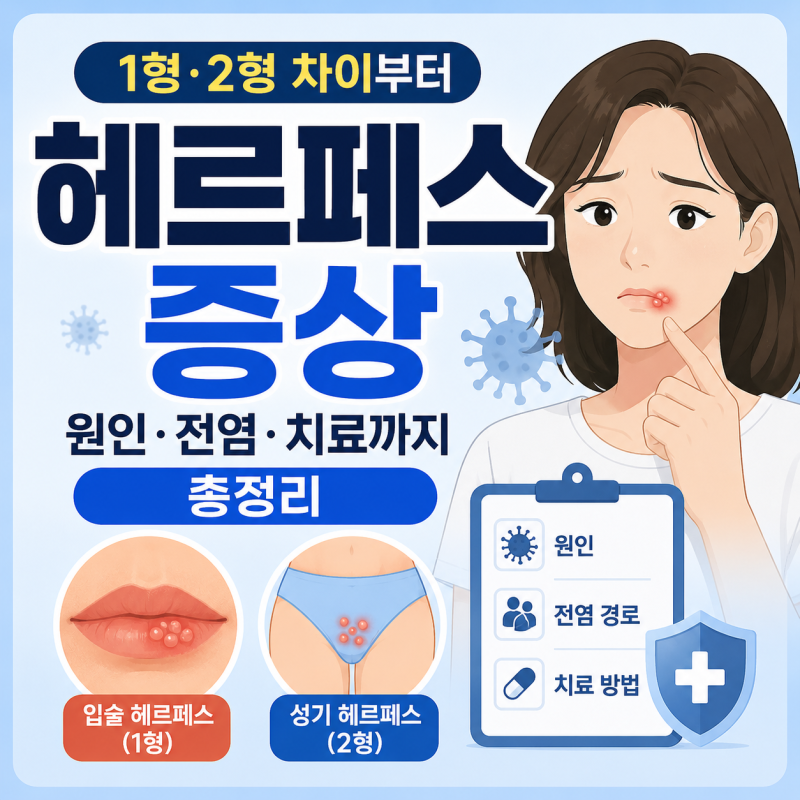 헤르페스 증상, 1형·2형 차이부터 원인·전염·치료까지 총정리