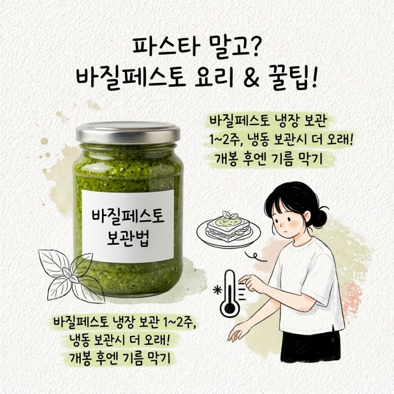 바질페스토 파스타 말고 쓸 수 있는 요리와 보관 요령까지