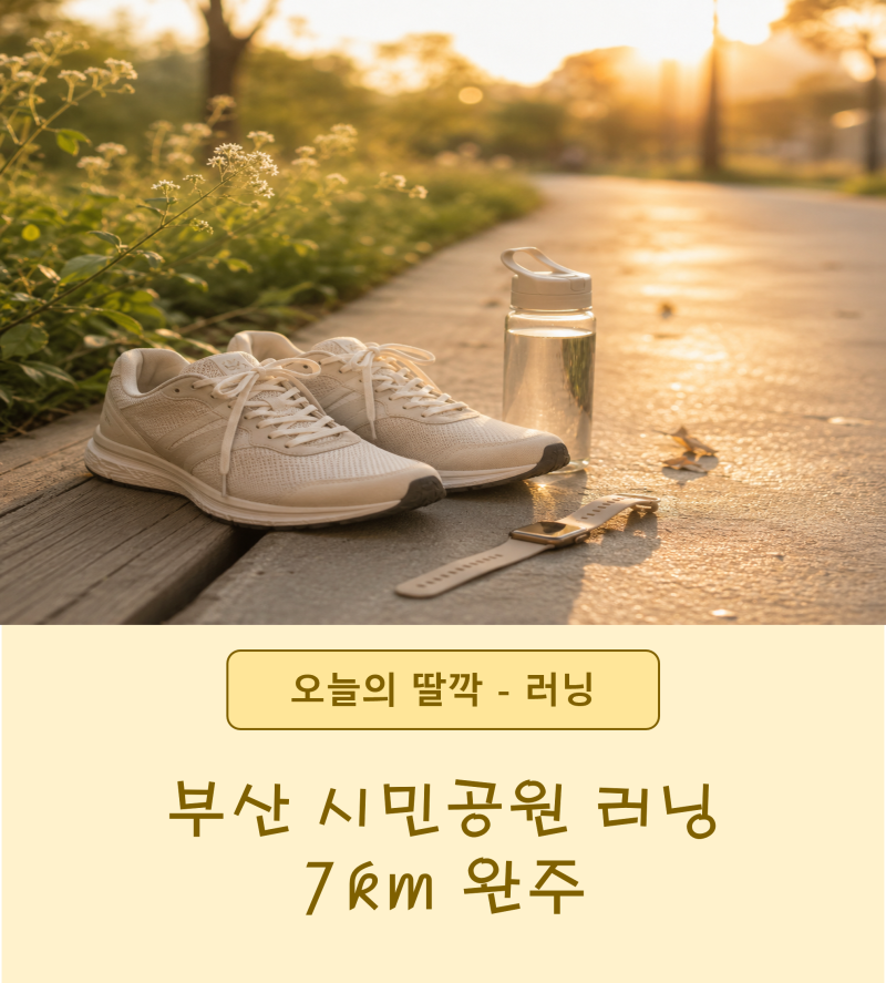 [오늘의딸깍_러닝] 부산 시민공원 러닝, 7km 완주(런텐 김해 대동 마라톤대회 준비, 첫 10km 완....