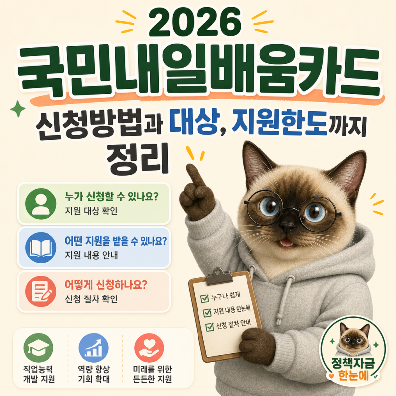 2026 국민내일배움카드 신청방법과 대상, 지원한도까지 정리