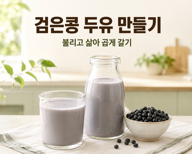 검은콩 두유 만드는 방법, 불리고 삶아 고소하게 만드는 가정용 레시피
