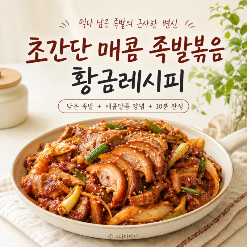 먹다 남은 족발의 근사한 변신 초간단 매콤 족발볶음 황금레시피