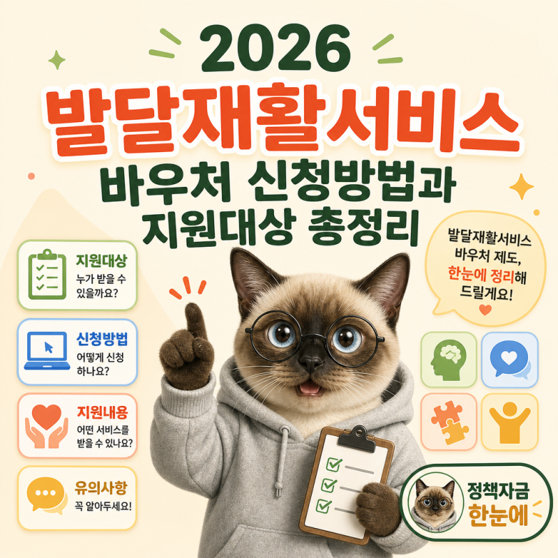 2026 발달재활서비스 바우처 신청방법과 지원대상 총정리