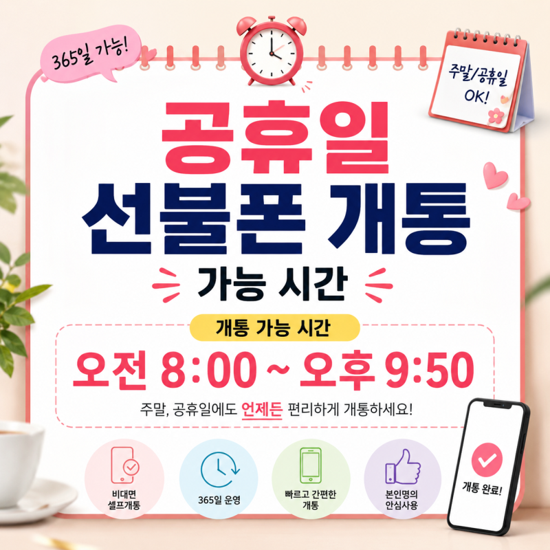 공휴일 선불폰 개통 가능 시간부터 준비물, 비대면 활성화 방법까지 완벽 가이드
