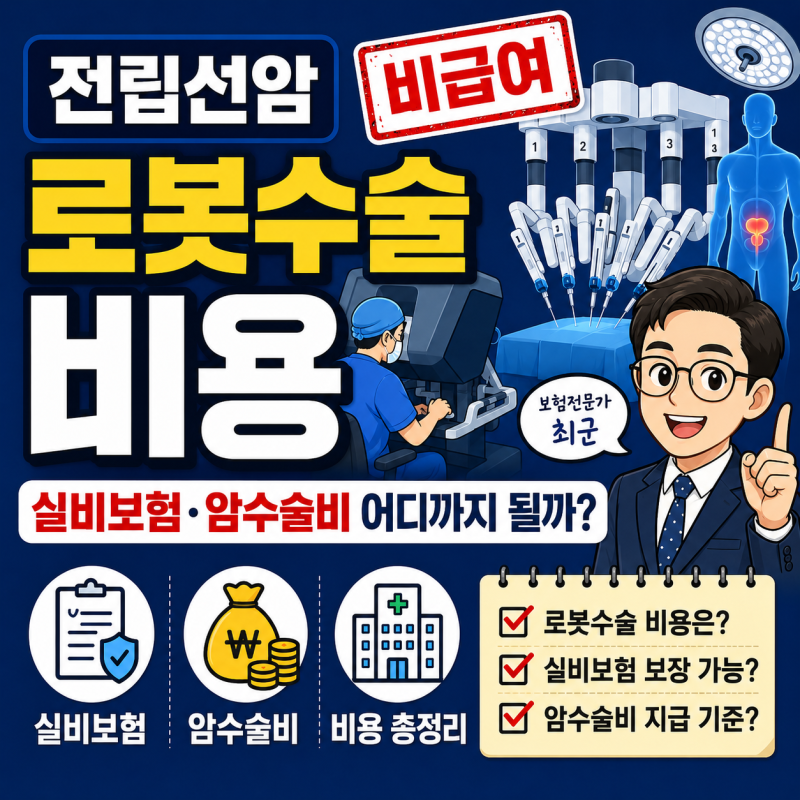 전립선암 로봇수술 비용 실비보험 및 암수술비 지급 기준