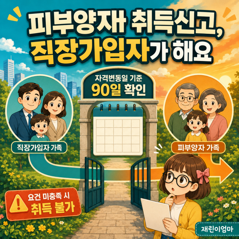 피부양자 취득신고는 직장가입자만일까요? 90일 기준까지 확인해요