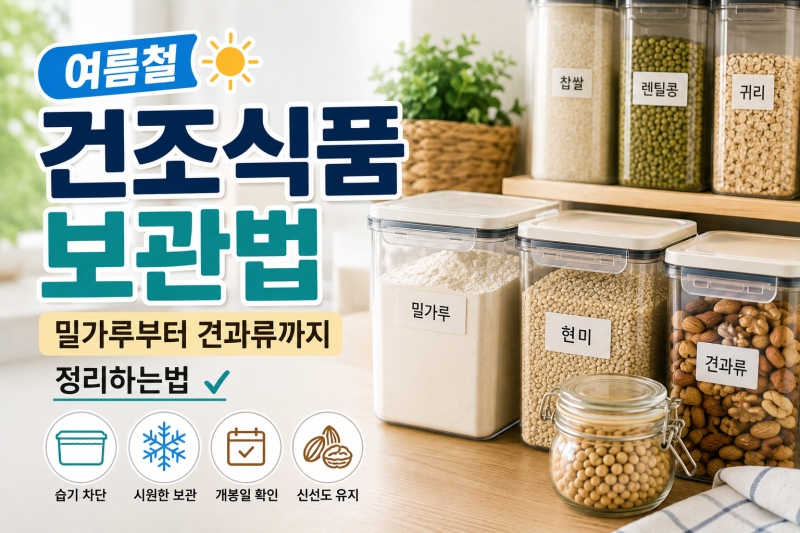 여름철 건조식품 보관법, 밀가루부터 견과류까지 정리하는법