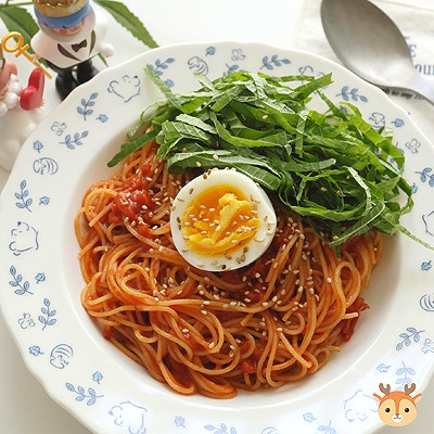 토마토소스와 초장의 만남 김풍파스타 만들기 비빔국수 같은 카펠리니 냉파스타