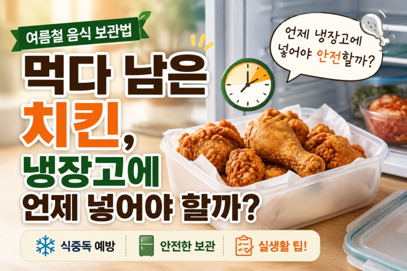 먹다 남은 치킨, 냉장고에 언제 넣어야 할까? 여름철 음식 보관법