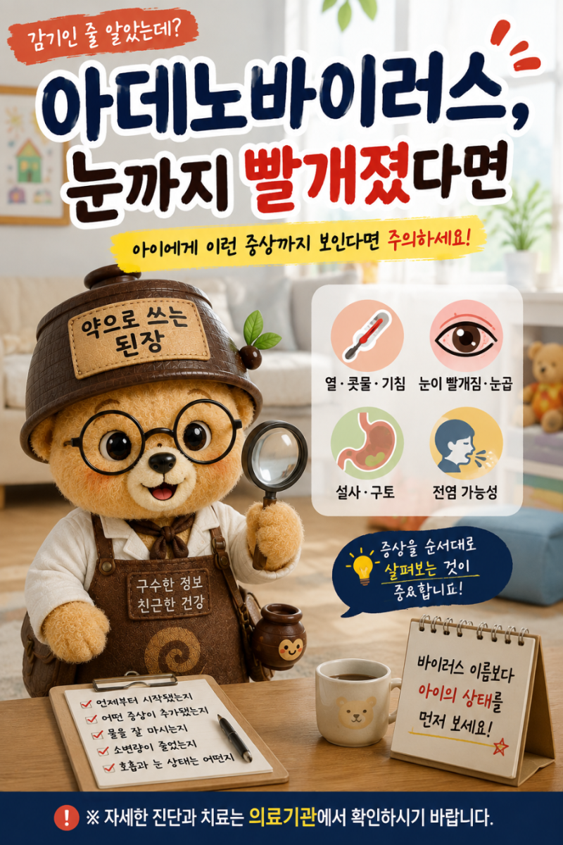 아데노바이러스, 감기인 줄 알았는데 눈까지 빨개졌다면
