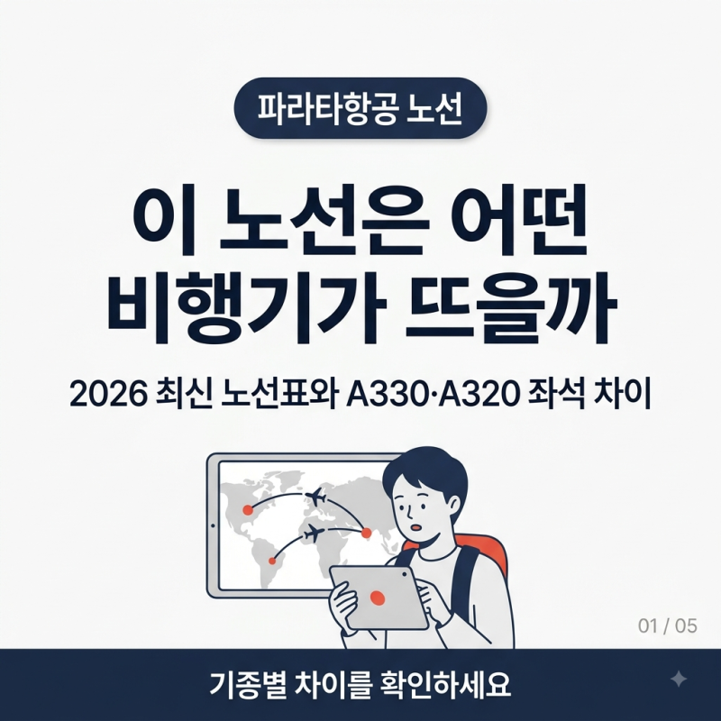 파라타항공 노선 총정리, A330·A320 좌석 차이까지