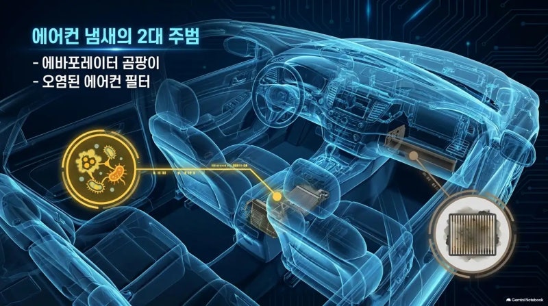 자동차 에어컨 냄새 원인 3가지 | 직접 제거하는 방법