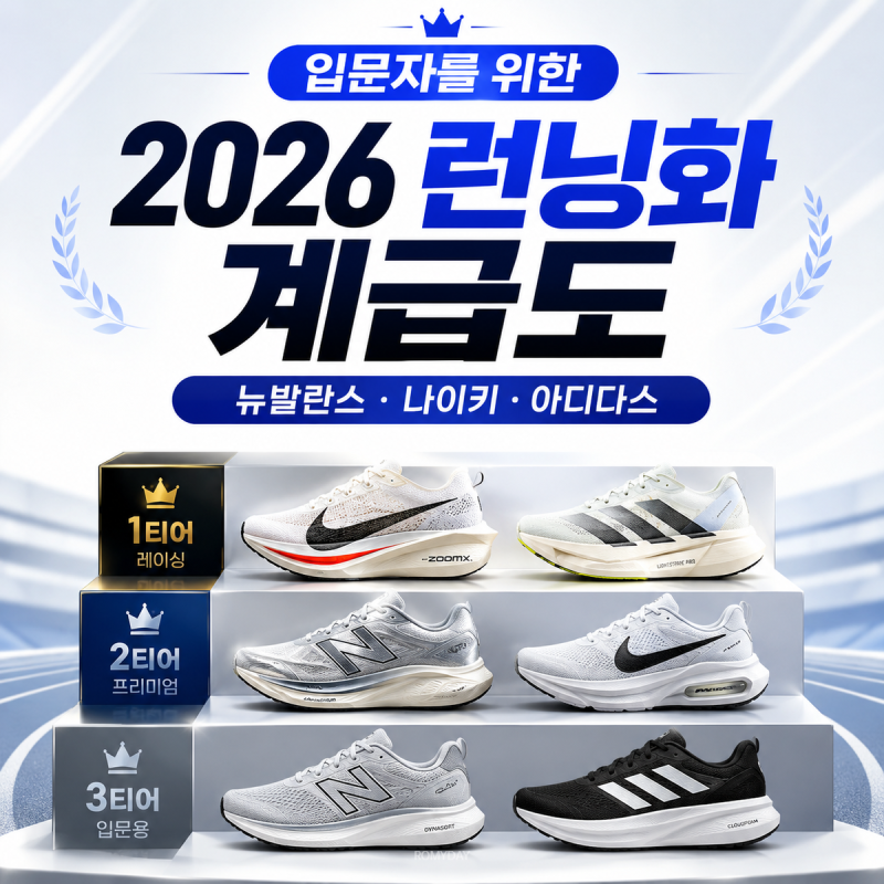 입문자를 위한 2026 런닝화 계급도 (나이키, 아디다스, 뉴발란스 운동화)