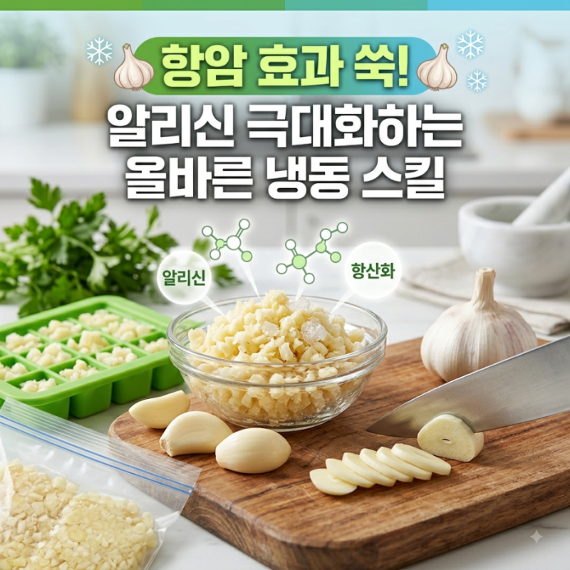 [통마늘 보관법] "얼려 먹으면 효능이 떨어질까?" 혈관 청소부 마늘 200% 활용하는 냉동 비법