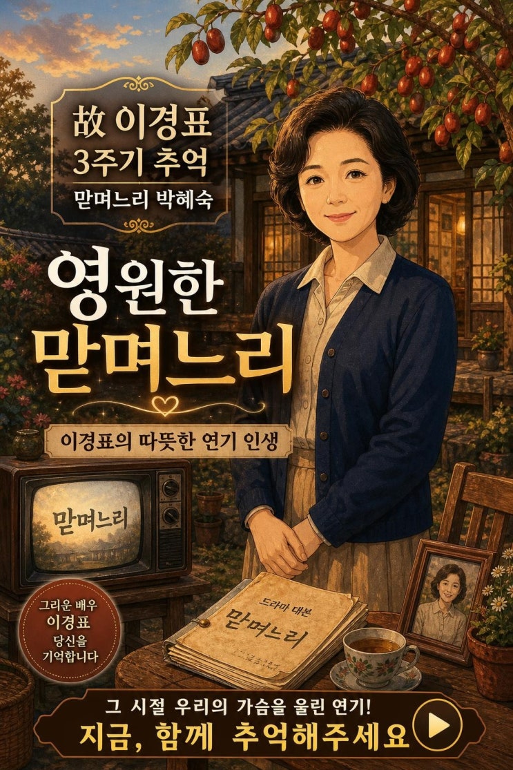 故 <b>이경표</b> <b>3주기</b>, <b>대추나무</b> 맏며느리 박혜숙으로 기억되는 배우의 ....