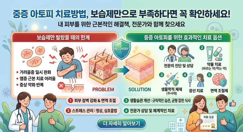 중증 아토피 치료방법, 보습제만으로 부족하다면 확인하세요
