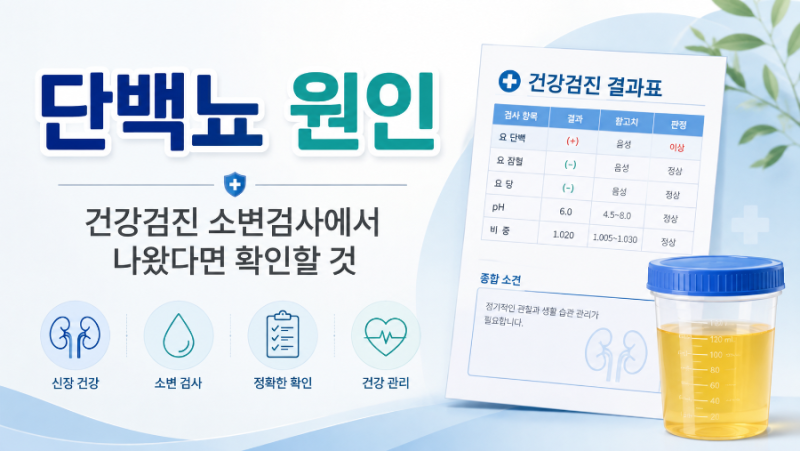 단백뇨 원인, 건강검진 소변검사에서 나왔다면 확인할 것
