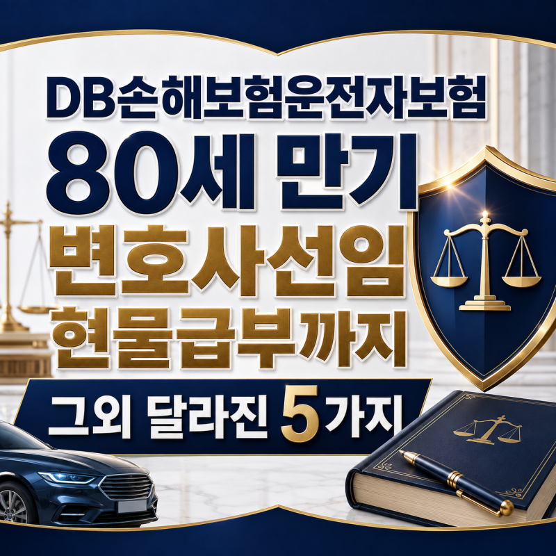 DB손해보험운전자보험 80세 만기 변호사선임 현물급부까지 그외 달라진 5가지